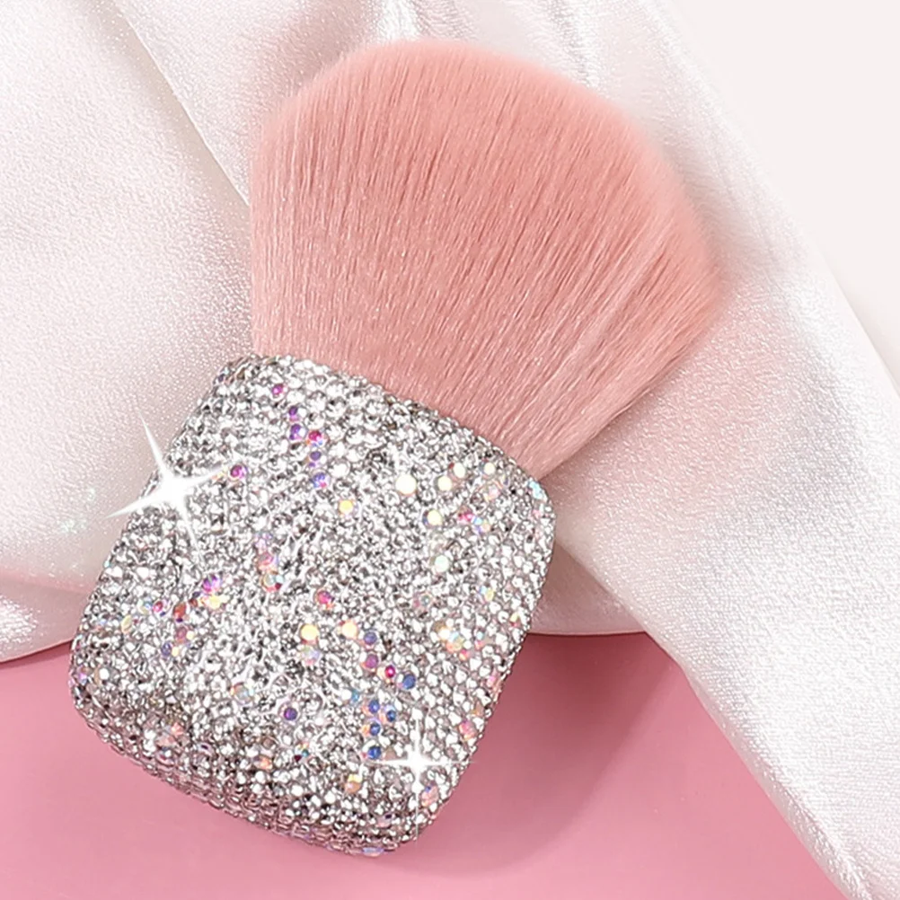 Strass Rosa Pilz Kopf Make-Up Pinsel Einziehbare Reise Gesicht Erröten Lose Pulver Nagel Staub Tragbare Pinsel