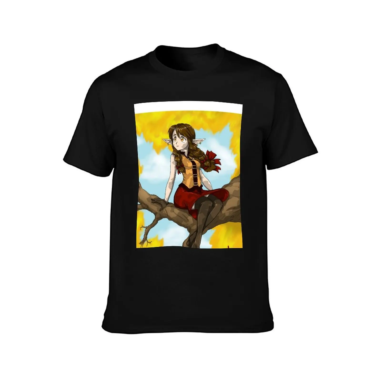Autumn elf T-Shirt Summer Casual Cotton Tee Oversized Streetwear Tops Vintage Graphic Print Loose Fit Short Sleeve