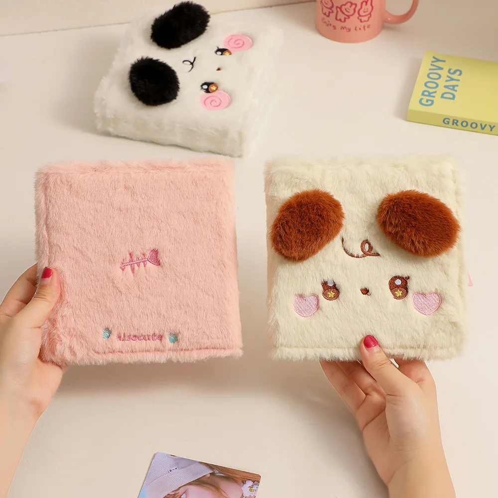 Kawaii Plush A7 Album with 10 Inner Pages Ins Style Cute K-pop Idol Photocard Album Booklet Korea Cute Love Album Sticker Book