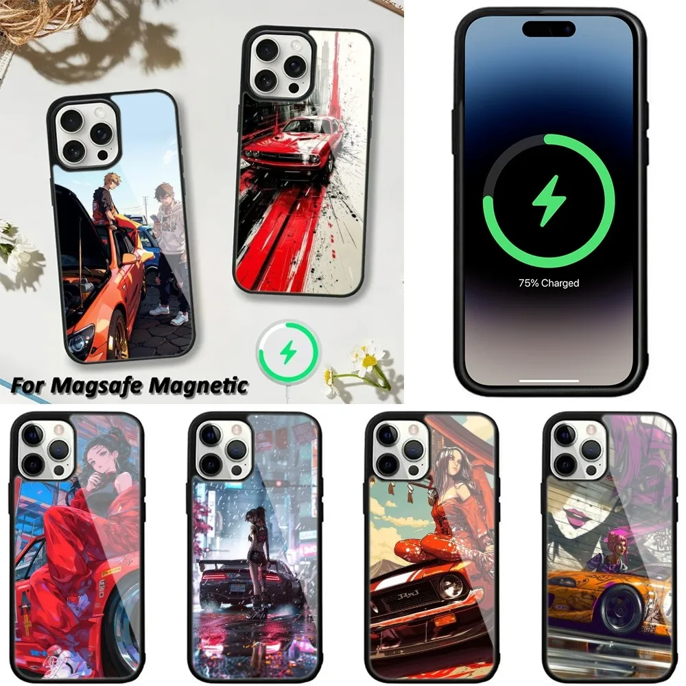 

Manga X Drift Phone Case For iPhone 15,14,13,12,11 Pro Max Plus Cases Wireless Charging
