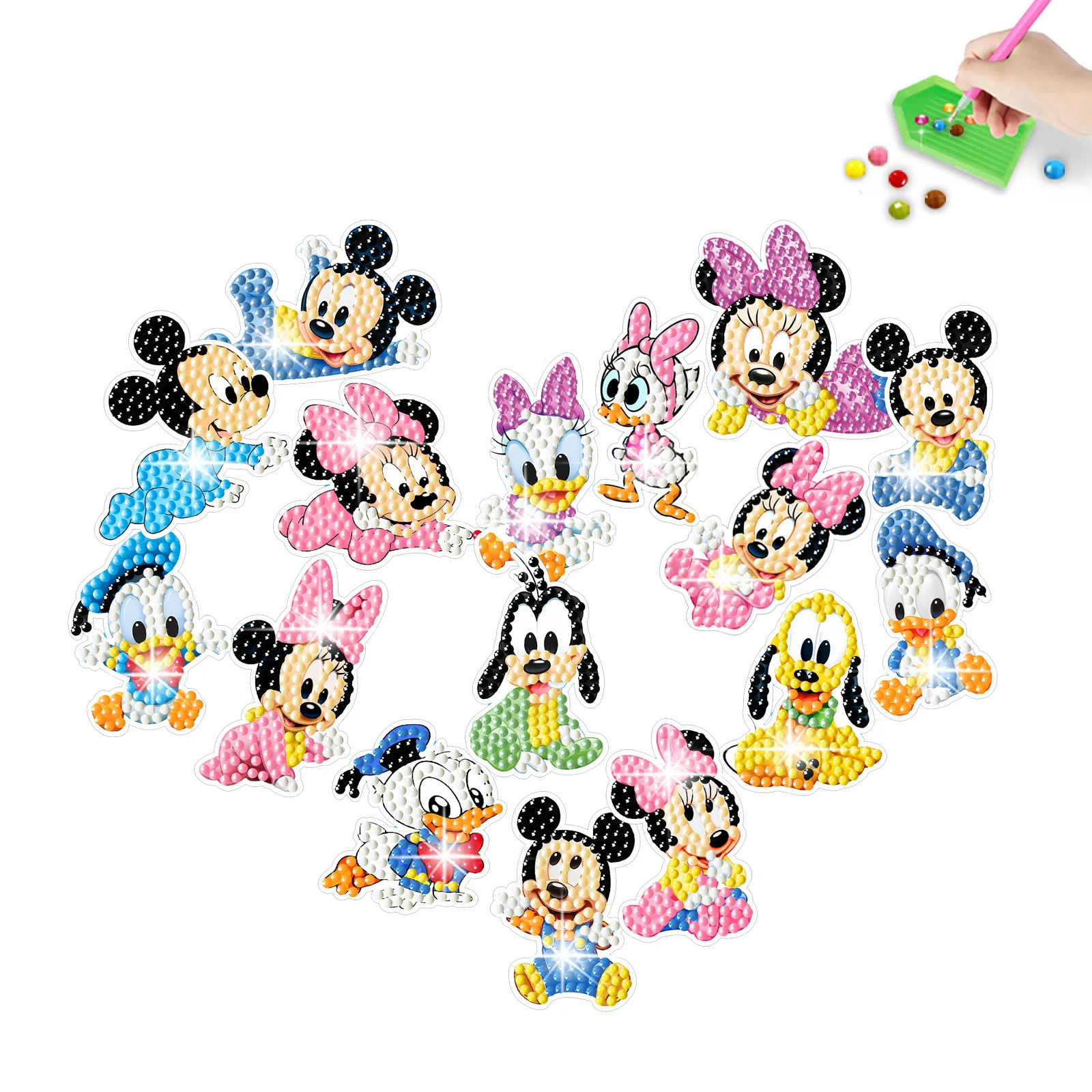 Kit de pintura de diamante de dibujos animados de Mickey Minnie Mouse, taladros adhesivos DIY, bordado, artesanía, decoración de mochila escolar, regalo para Enthusia