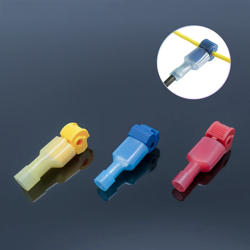 Quick Splice Connectors Nylon Fully Insulated Male Disconnectors Wire Clip Snap Splice Lock Terminal T-Tap Crimp Cable Splicing