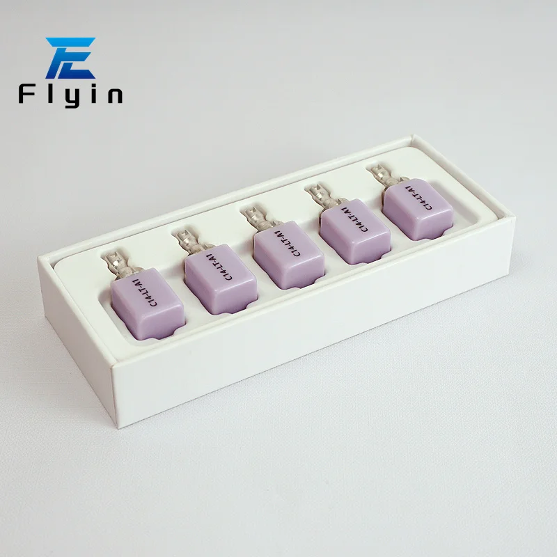 CAD CAM Milling Cutting C14 HT/LT lithium disilicate ceramic Flyin 5PCS Lithium Disilicate For Dental Lab