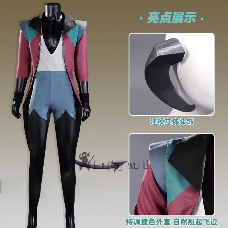 

Newly Anime The Mighty Nein Mollymauk Tealeaf Cosplay Costume Headwear Tail Coat Belt Halloween Christmas Men Woman New Uniform