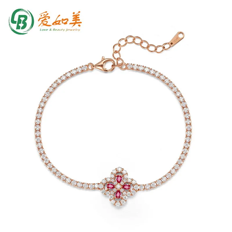 

Преувеличенный индивидуальный культивированный браслет с красными сокровищами, золото 18 карат PT950, платиновый, посеребренный, 7-слойный браслет с золотым клевером