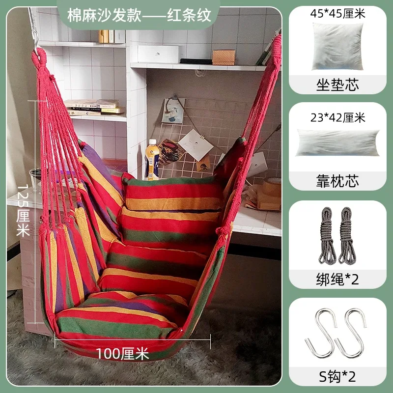 Comfortable canvas hammock chair durable indoor/outdoor swing seat for garden patio camping home leisure