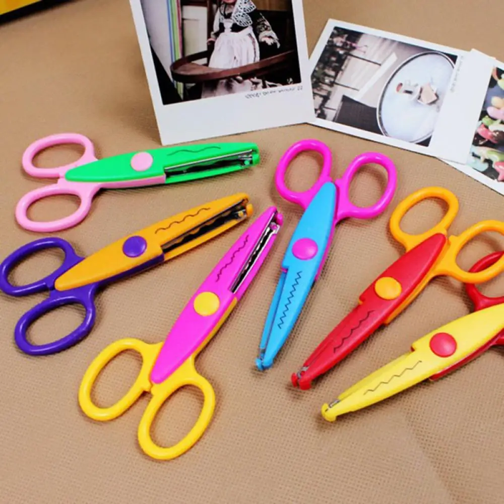 Color Handmade Lace Cutting Paper Scissors Album Special Scissors Children'S Safety Scissors Do Not Hurt The Hand Utility Knife