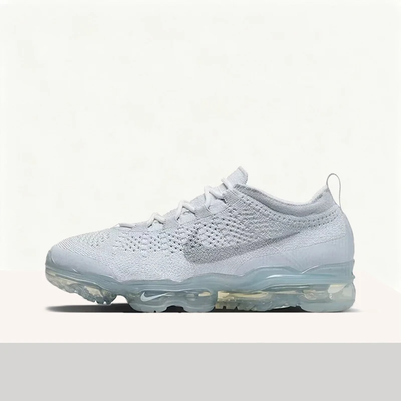 Zapatillas para correr Nike Vapormax Flyknit de caña baja para hombre - Blancas, ligeras, suaves, acolchadas, transpirables y con soporte DV1678-002