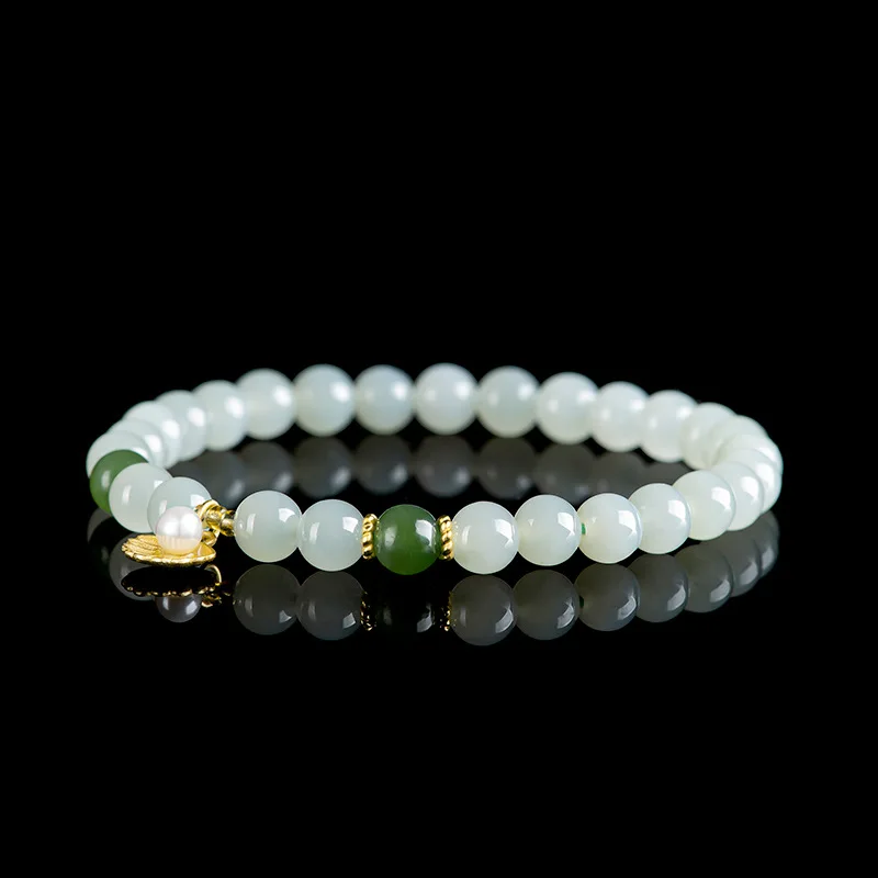 Natural Old Material Hotan Jadeite Bracelet Jade Women Antique S925 Silver Accessories Antique Jewelry Gifts High-end Wholesale