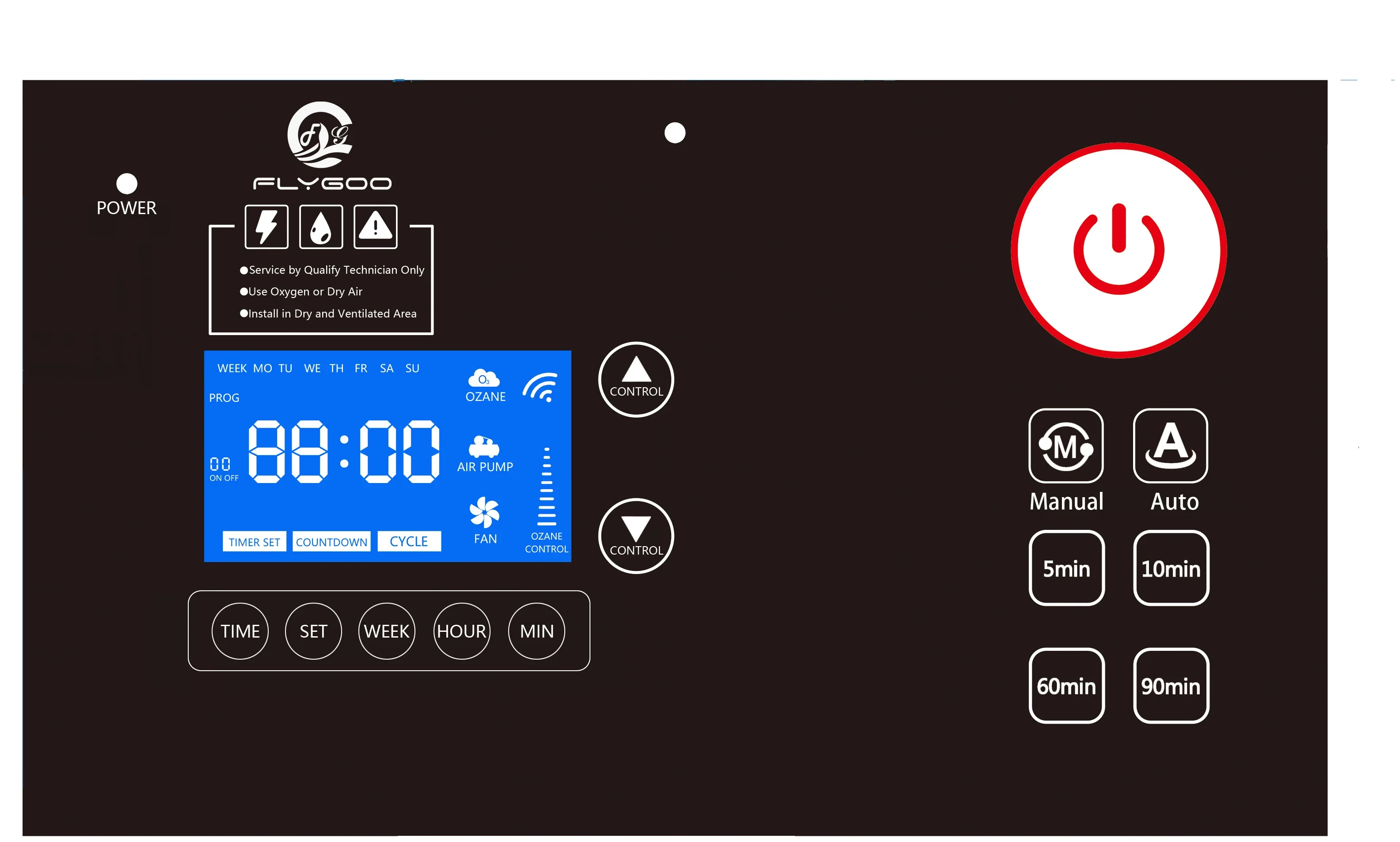 Flygoo 50G Commercial Kitchen In Duct Ozone Generator For Odour Grease And Dirt Removal