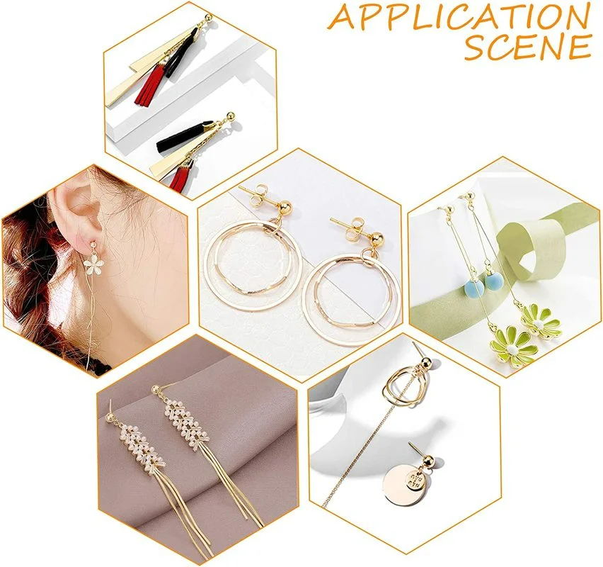 5-28PCS 304 Stainless Steel Stud Earring Findings with Loop Golden for Jewelry Making DIY Women Accessories