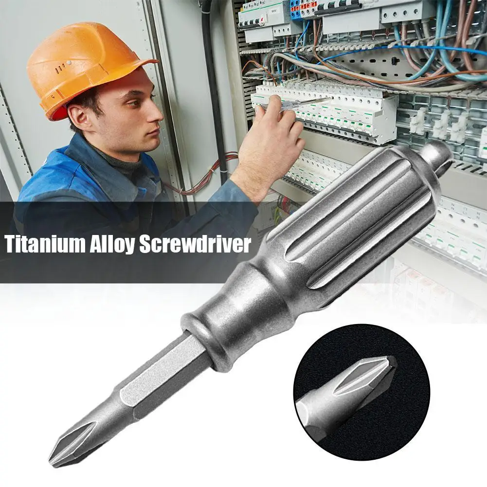 

NEW Titanium Alloy Screwdriver High Hardness S2 Steel Bit EDC Riding Equipment Tungsten Head Broken Window Gadget