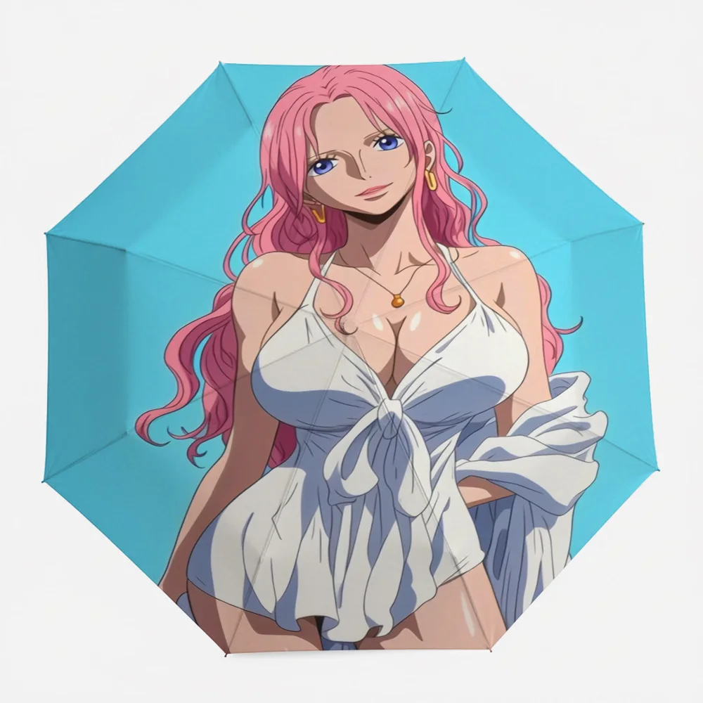 

One Piece Jewelry Bonney Pink Hair Anime Art Automatic Folding Umbrella Windproof Waterproof UV Protection Compact Travel Umbrel