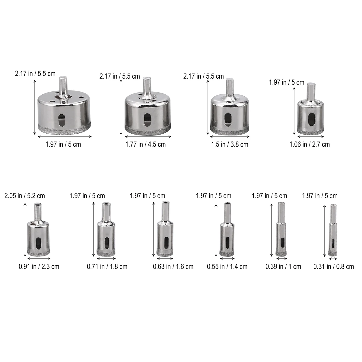

10Pcs Diamond Drill Hole Glass Tile Ceramic 8-50mm Drill Bits Hole for Glass