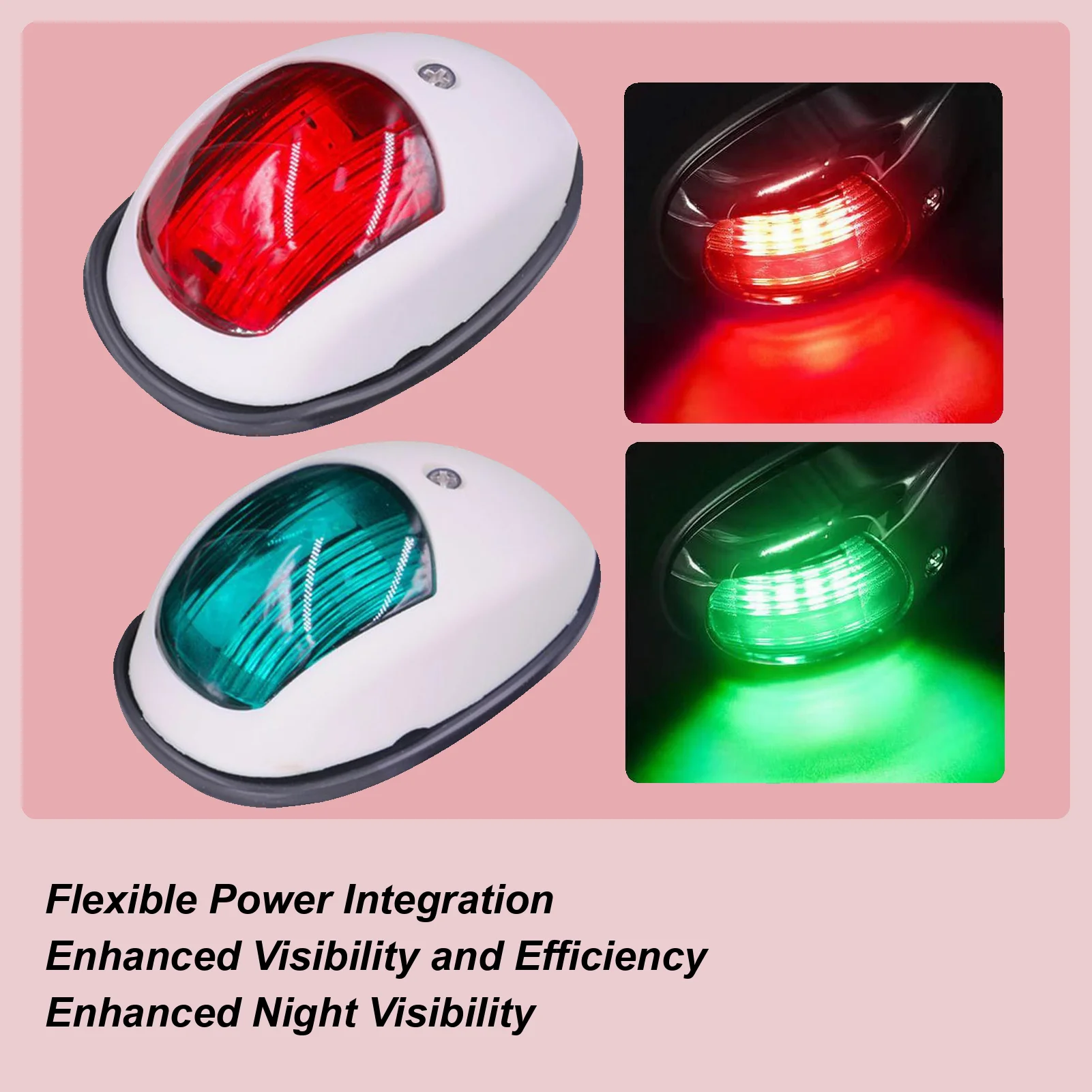 

2pcs Yacht navigation lights for boats led Waterproof LED Marine Sounding Light Navigation Light Red and Green Marine Light