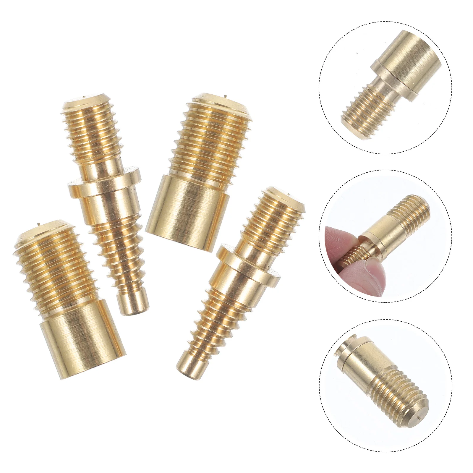 

2 Sets Extended Handle Billiard Cue Screws Sticks Holders Copper Joint Connecting