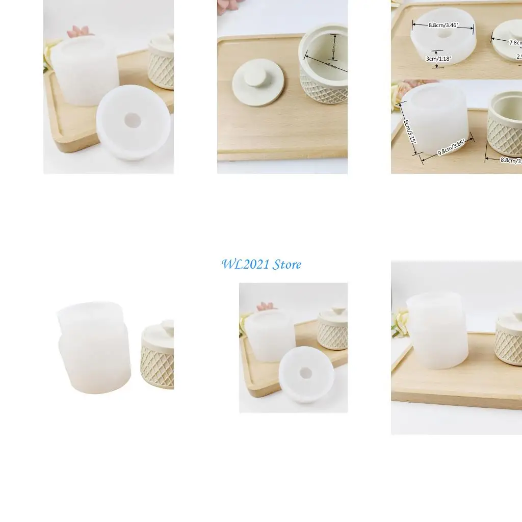 

G5GC Anniversary Cup Jar Storage Box Resin Mold Trinket Holder Silicone Mold
