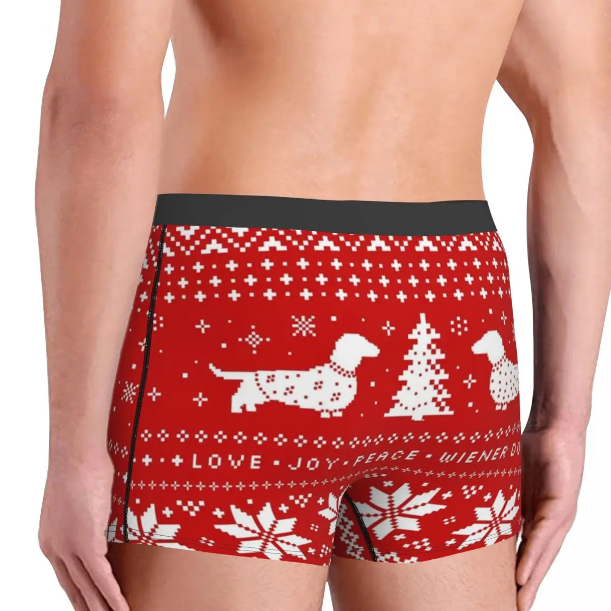 Dachshund Dog Christmas Holiday Boxer Shorts For Men 3D Print Male Animal Pet Underwear Panties Briefs Soft Underpants