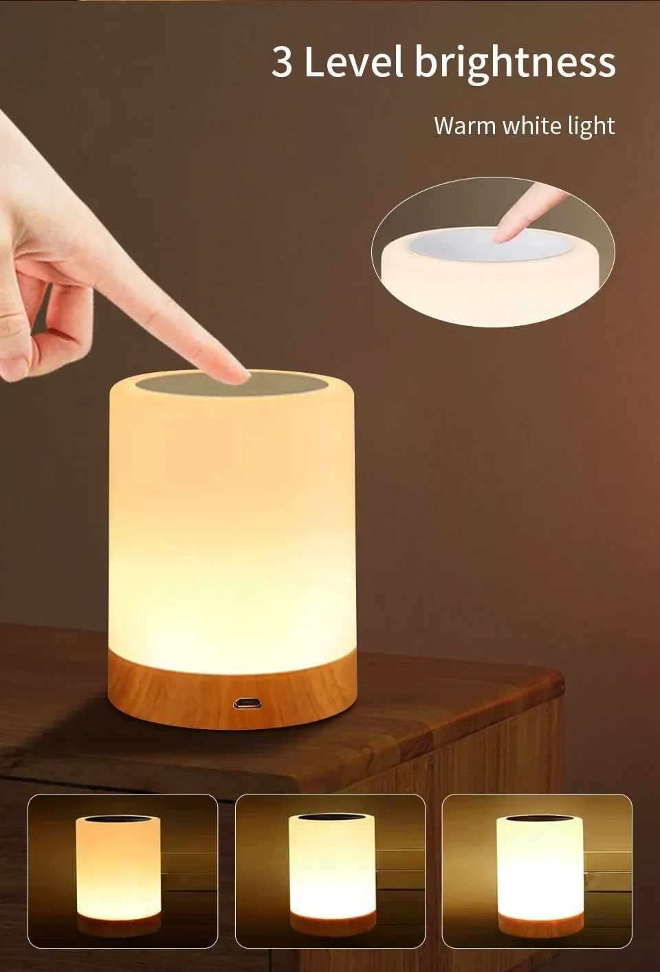 13 Color LED Changing Night Light With Remote Control RGB Touch Dimmable Lamp USB Rechargeable Table Bedside Night Lamp