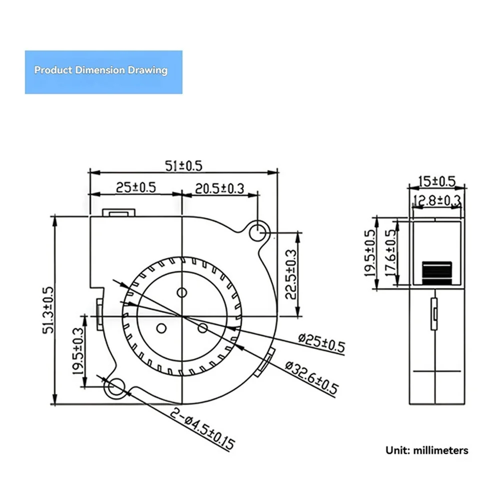 24V 5015 Turbo=Blower Fan 10000 RPM Double Ball Bearing Axial Flow Cooler Compatible With 3D Printing Machine Components