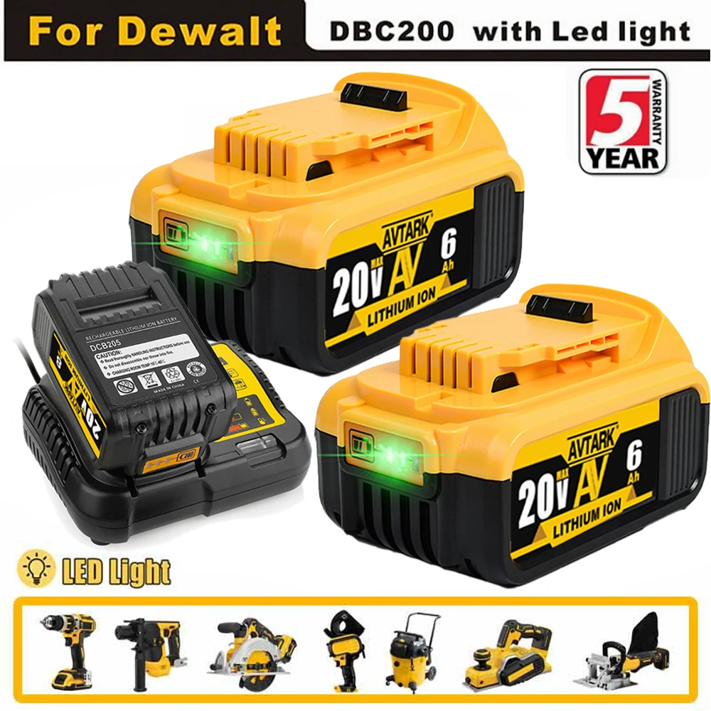 

NEW Battery Compatible with dewalt power Tools 18V 8Ah rechargeable electric tool Lithium batteries 20V 18Volt 18v 5Ah 6Ah 8Ah