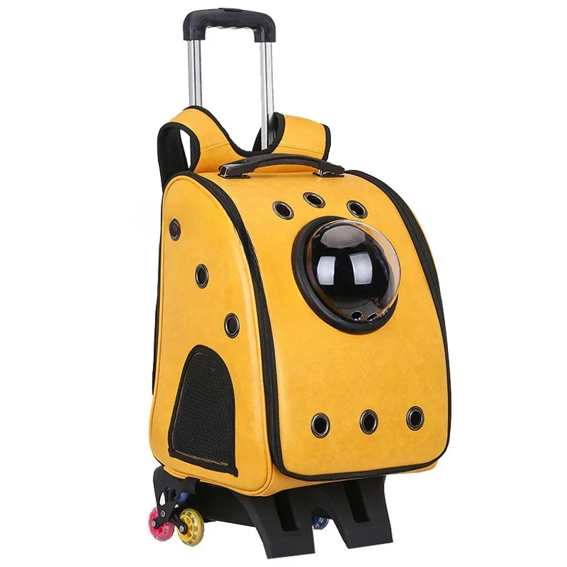 Modern Bag Cat Dog Carrier Folding Portable Pet Trolley Multi-Functional Outdoor Travel Large Capacity Travel Pet Space Backpack