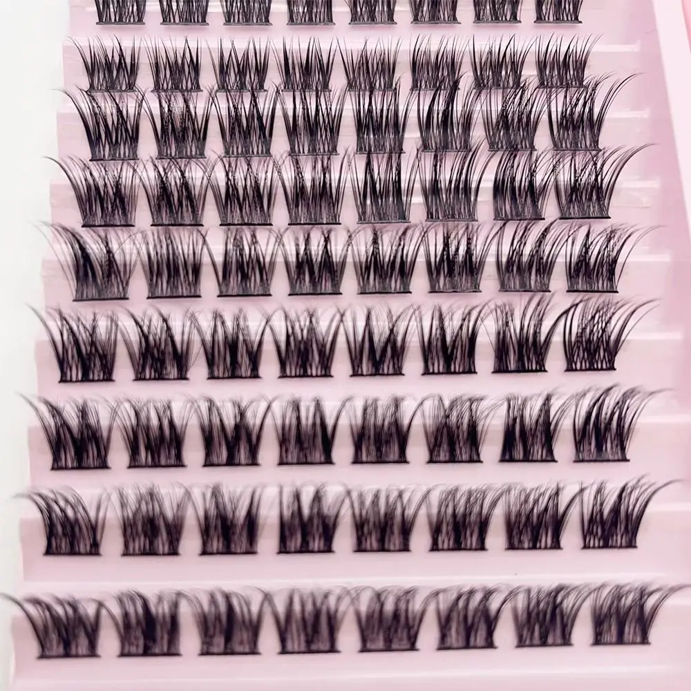 혼합 길이 클러스터 속눈썹 키트 DIY (글루 포함) 개별 속눈썹 셀프 부착 풍성한 인조 속눈썹 속눈썹 연장