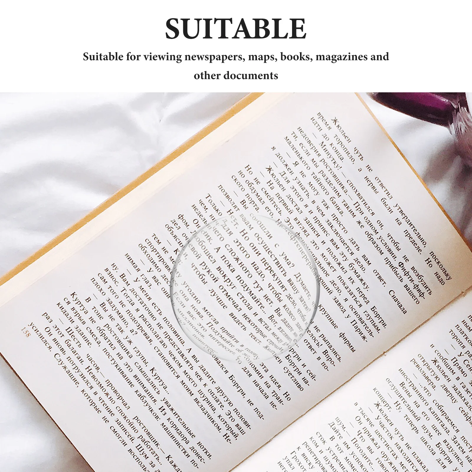 3 بوصة قبة عدسة مكبرة 6X الاكريليك القراءة المكبر للكتب الصحف مخططات التطريز سطح المكتب ثقالة الورق عدسة