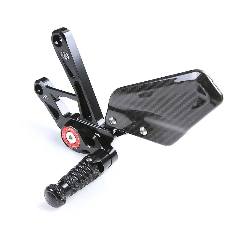 . Piezas para Yamaha R1, conjunto de Pedal elevado de fibra de carbono modificado, pedales ajustables para motocicleta YAMAHA R1M
