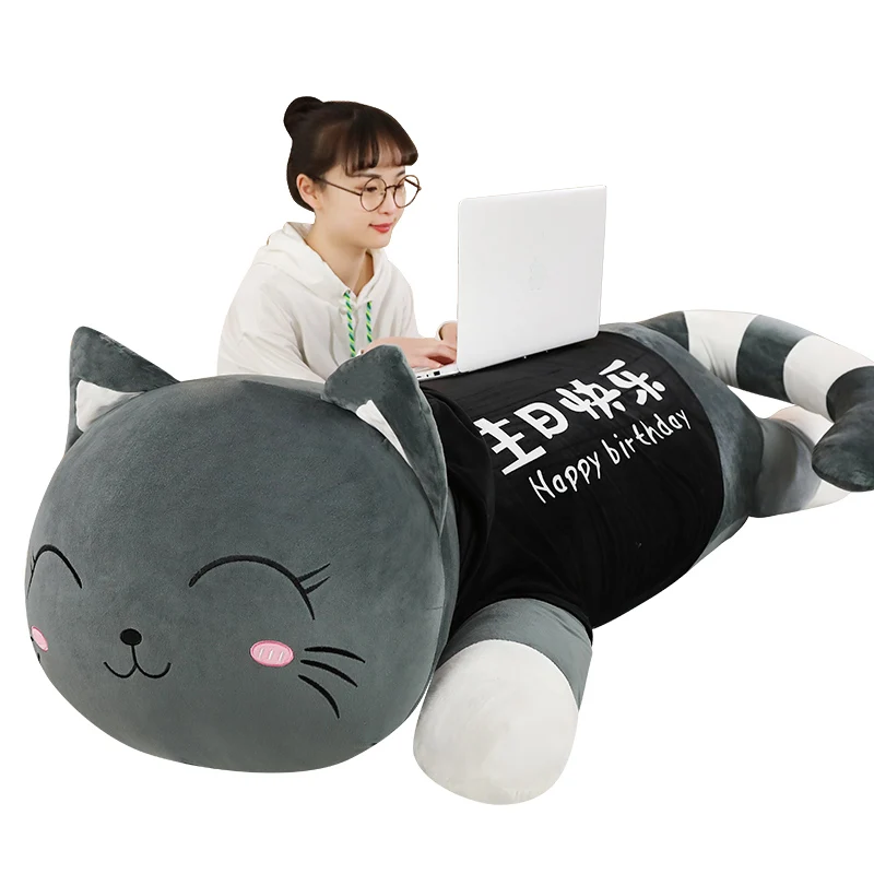 

110 см огромный размер, высокое качество, милый кот, плюшевая игрушка, мягкая мультяшная кукла, диван-кровать, подушка, подарок на день рождения для девочек