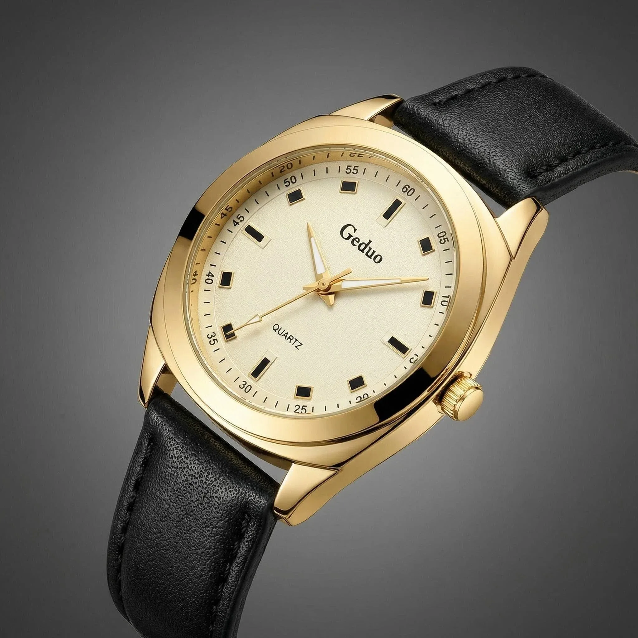 

Sell Like Hot Cakes High Quality Leather Strap Quartz Men's Watch Fashion Wristwatch