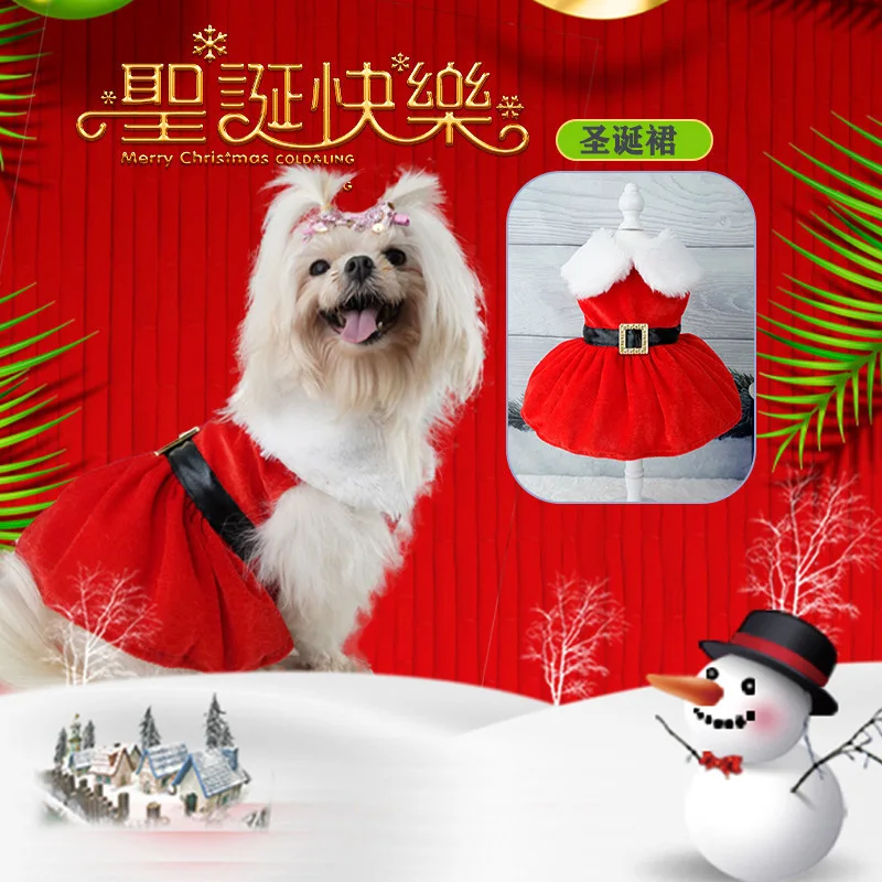 Christmas Dog Dresses For Small Dogs Clothes Christmas Cosplay Cat Pet Dog Dress Fancy Princess Puppy Dress