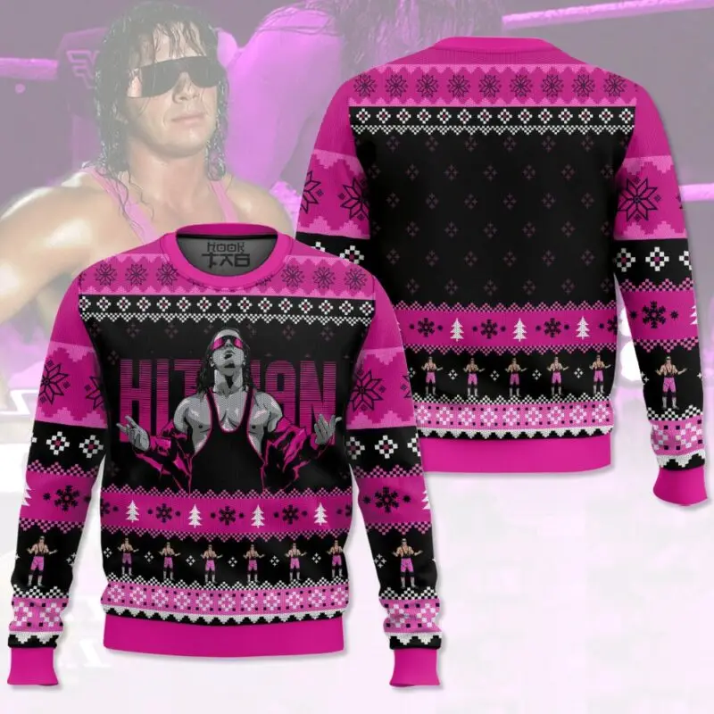 Brett Hart Hitman lelijke trui grappige vakantie feest trui warm gezellig plus size kersttrui voor mannen vrouwen familie kerstcadeau