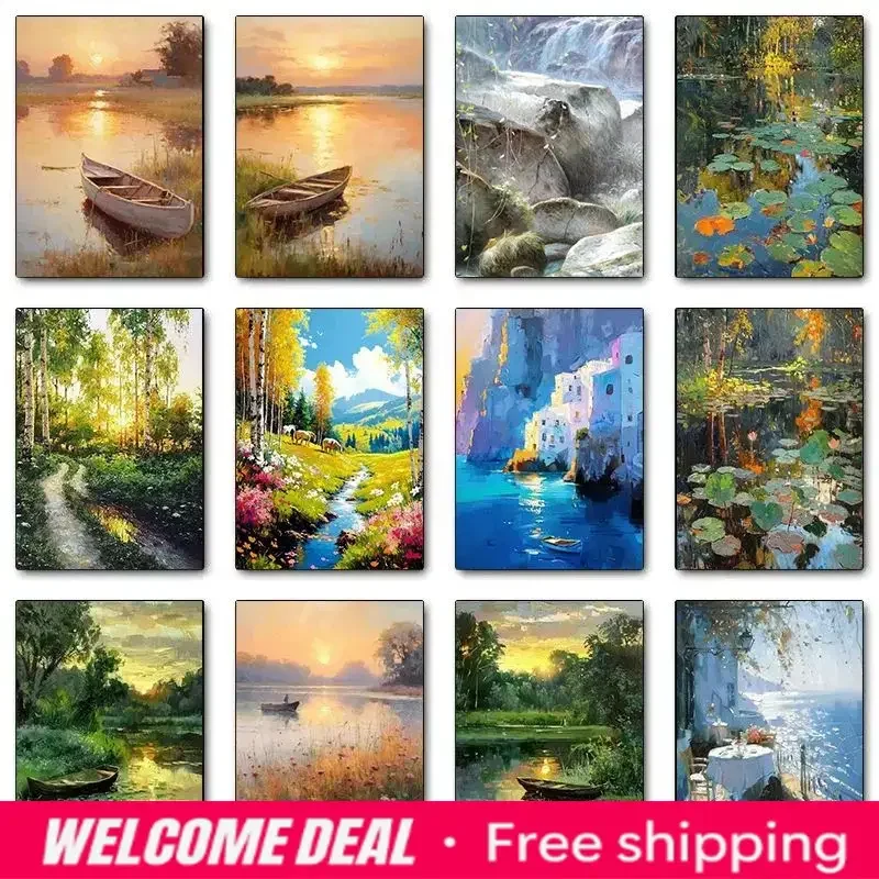Landscape Art Posters Canvas Printing Colors Fashion Trends Homes Rural Villas Decorative Aesthetics Natural Canvas