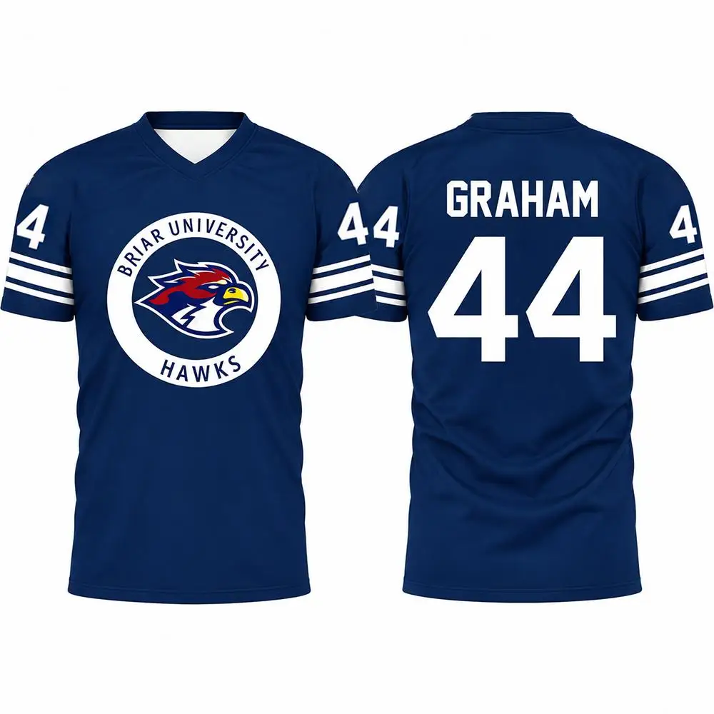 Off Campus Briar University Hockey Jersey Graham 44 Logan 22 Style Sports Tee Men Women Retro College Style V Neck T-Shirt