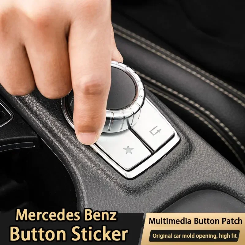 

For Mercedes Benz GLA260 CLA200 A180 B260 A45 B Class Car central control Multimedia function Button Cover modification Sticker