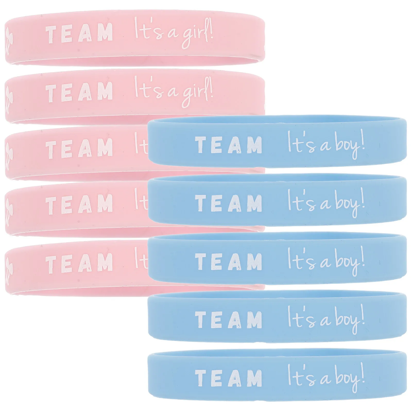 

10Pcs Gender Reveal Silicone Wristbands Team Bracelets for Boys Girls Baby Shower Party Favor Decoration Versatile Stylish