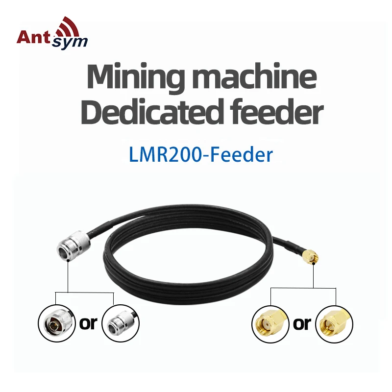 LMR200 Cable 50-3 Coaxial Cable for Telecommunication Antenna Communication Transmit and Receive multiple connectors optional