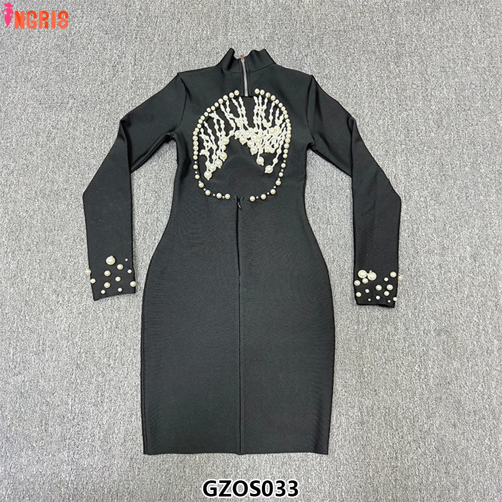 

Sexy Long Sleeve Diamond Tassel Bandage Backless Bodycon Mini Party Dresses for Women-GZOS033