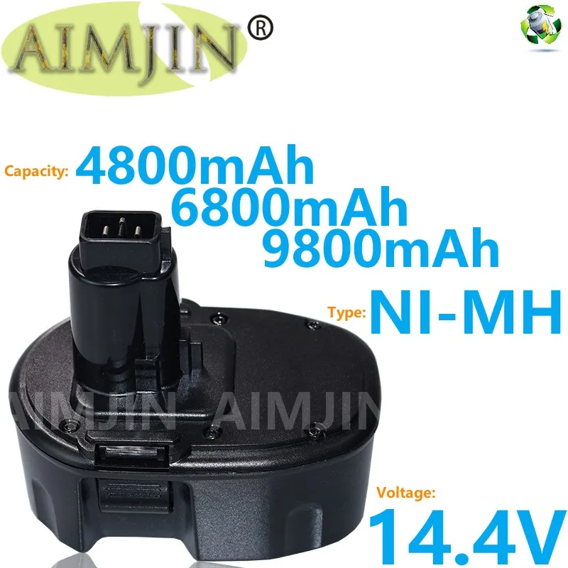 

14.4V 4.8/6.8/9.8Ah Replacement Ni-MH Battery for Dewalt DC9091 DE9038 DE9091 DE9092 DW9091 DW9094 Cordless Power Tools