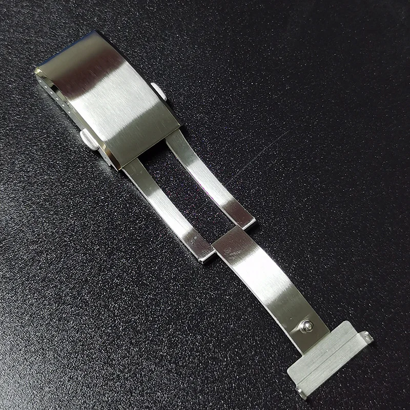 18mm 20mm 22mm Solid 316L Stainless Steel Watchband Buckle for Seiko Folding Double Push Butterfly Metal Clasp Watch Accessories