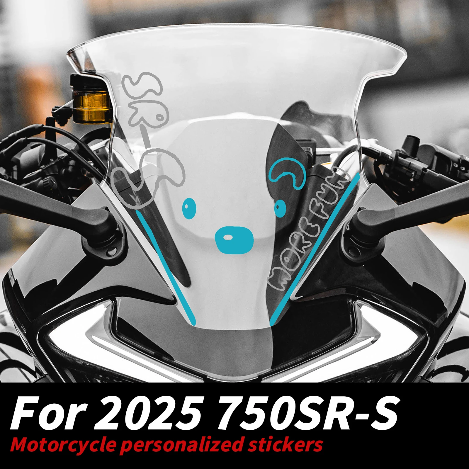 For 2025 CFMOTO 750SR-S Neon Glow Decals Aerodynamic Windshield Sticker Kit 3M Adhesive High-Clarity Waterproof Custom Graphics