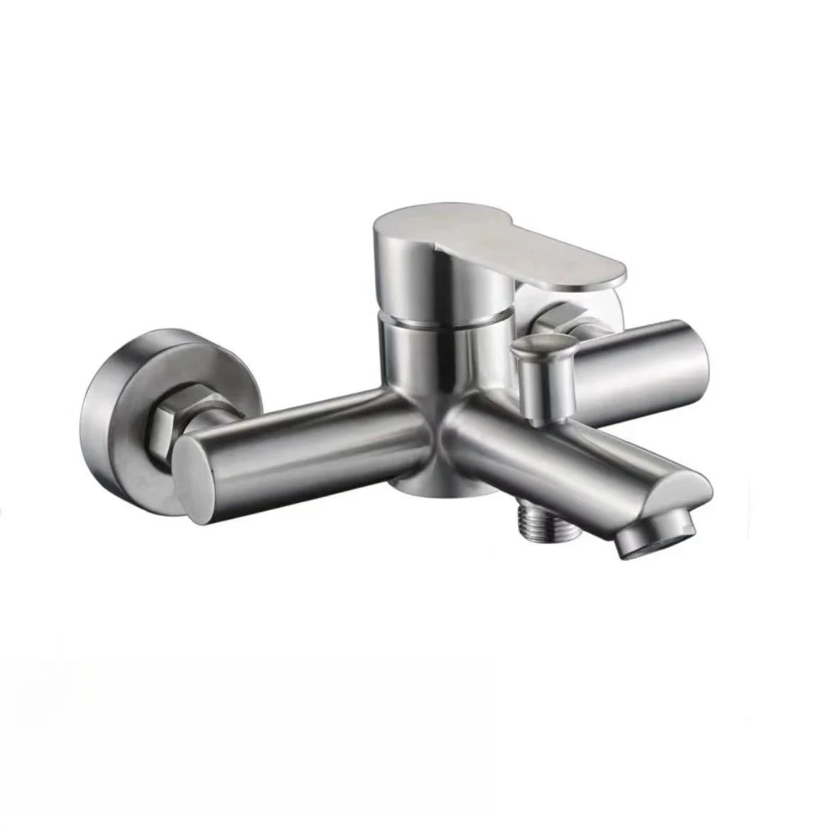 

304 stainless steel bathtub triple faucet, surface shower faucet hot and cold mixing valve simple shower set