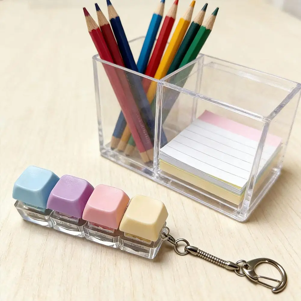 Mechanical Keyboard Fidget Keychain 1 4 5 9 Button Clicker Boring Time Pass Waiting Line Queue Entertainment