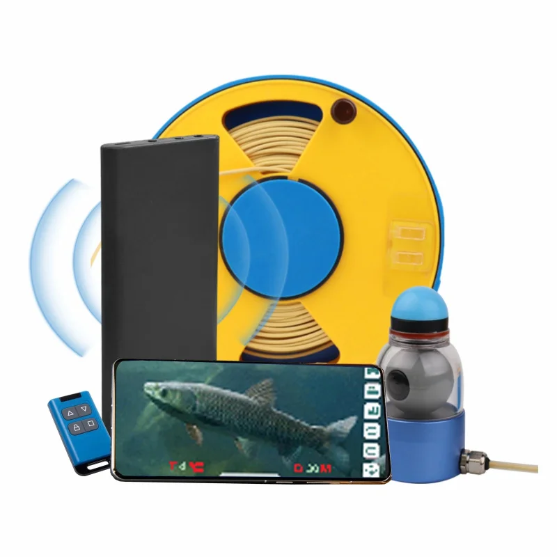 Underwater Fishing Camera, 360° Rotatable WiFi APP Support, 30m Cable, Infrared Defog with Temperature & Depth Sensor