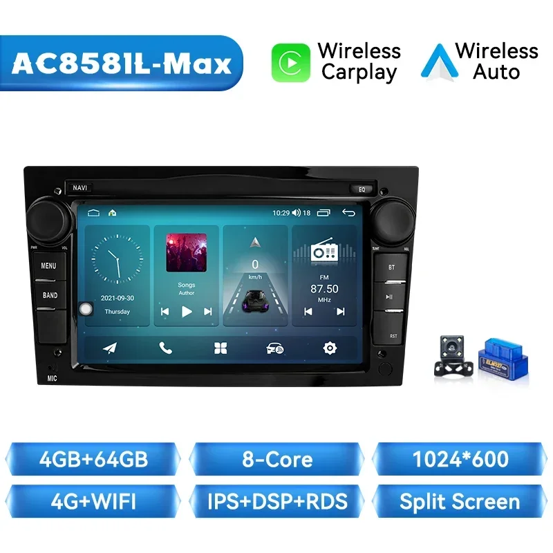 XONRICH 8G + 128G Draadloze Carplay Android 14 Auto Autoradio Voor Opel Astra H G J Antara Vectra C B Vivaro Corsa C D Zafira B Stere