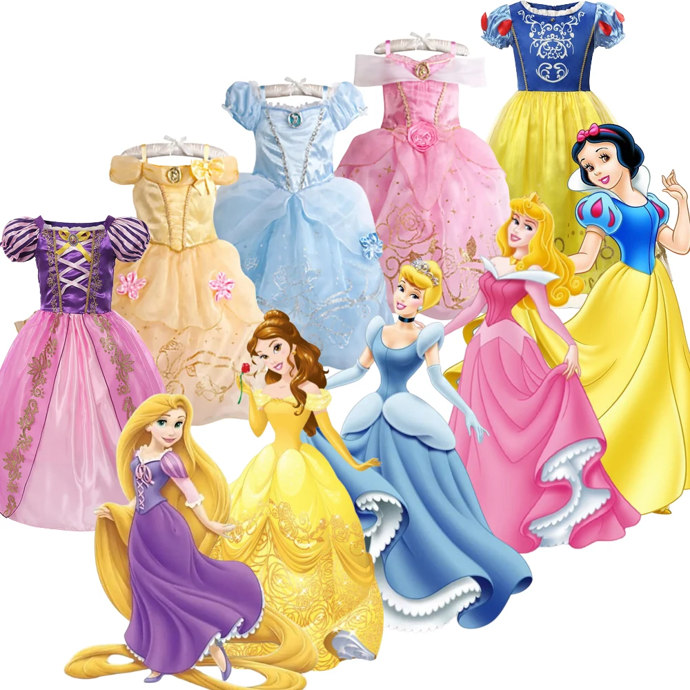 

Rapunzel Princess Dresses Party Ball Gown For Baby Girls Deluxe Carnival Aurora Costumes Halloween Anna Elsa Dress Up 2-10 Years