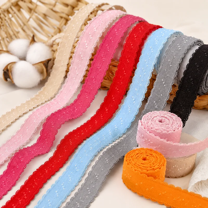 

10/20/50M 11mm Nylon Elastic Band Double Layer Lace Ribbon Bra Shoulder Strap Underwear Garment Sewing Accessory Materials Roll