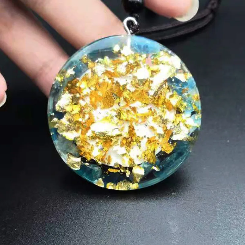 Handmade Orgonite Pendant Natural Crystal Stone Epoxy Resin Yoga Reiki Healing Necklace Jewelry for Women Men