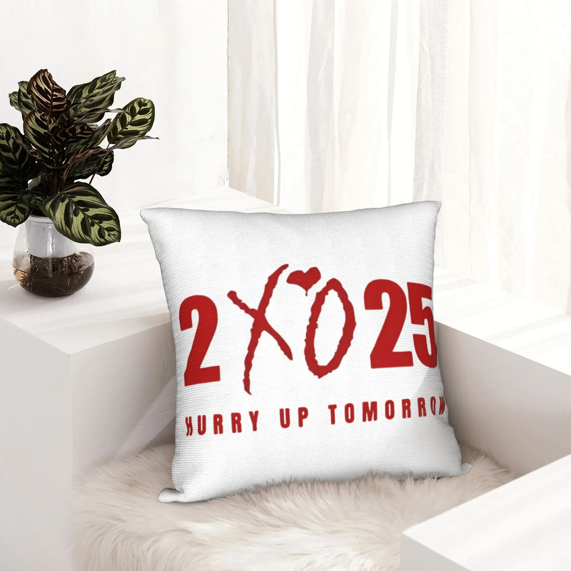 The Weeknd Hurry Up Tomorrow Pillowcase Printed Fabric Cushion Cover Decoration  Pillow Case Cover Home Drop Shipping 18''